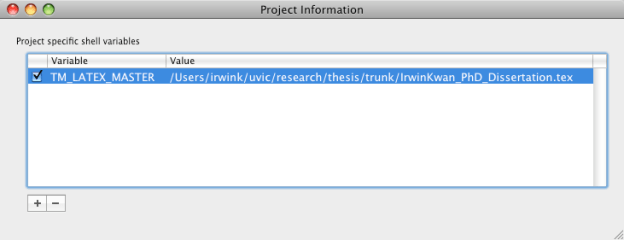 Setting variables in the variables window